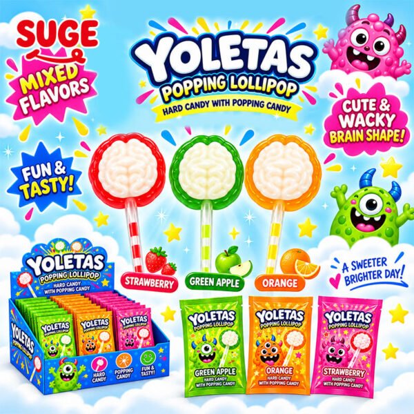 Popping Candy Brain Lollipops