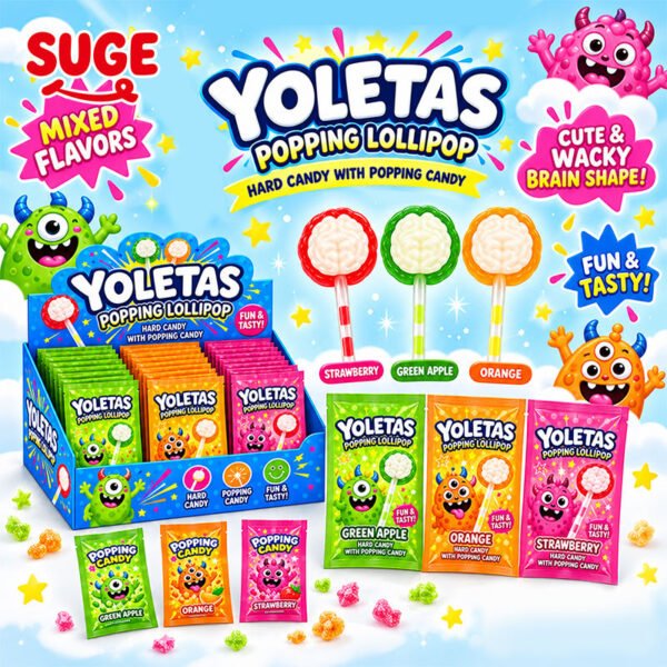 Popping Candy Brain Lollipops