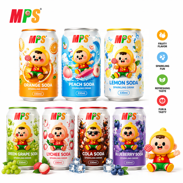 White Peach Soda with Popping Boba 330ml