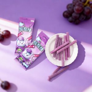 Sour Grape-Filled Licorice Sticks