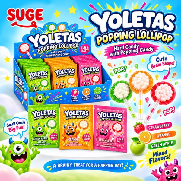 Popping Candy Brain Lollipops