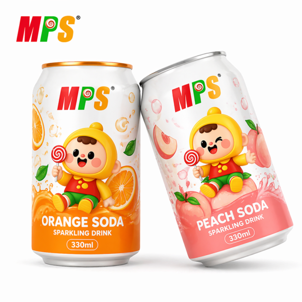 White Peach Soda with Popping Boba 330ml