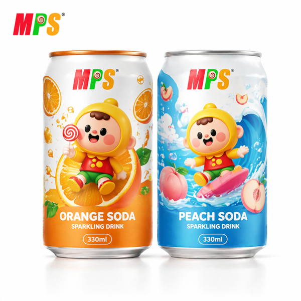 White Peach Soda with Popping Boba 330ml